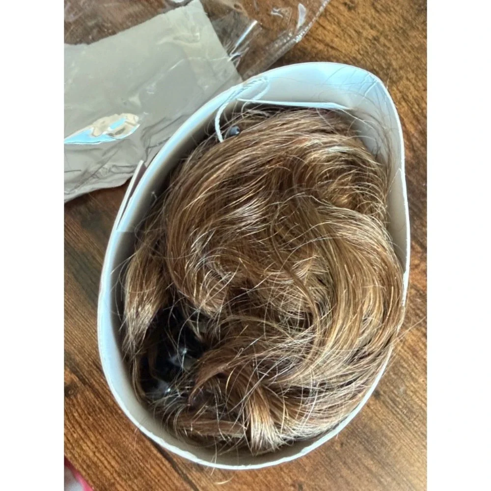 Messy Bun Hair Piece Claw Clip In Real Human Hair Extension Light Brown